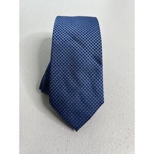 Calvin Klein Blue Geometric Pattern Handmade Designer Tie